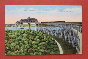 Ansichtskarte AK New Orleans Louisiana 1920-1940 Huey P Long Bridge Mississippi Ortsansicht USA Amerika Vereinigte Staaten